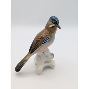 Karl Ens Porcelain Figurine Bird Jay Figurine Porcelain 3 2/8" Tall Germany